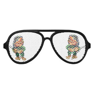 Scandinavian Funny Troll Illustration Watercolor Aviator Sunglasses