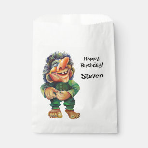 Scandinavian Funny Troll Illustration Watercolor Favour Bag