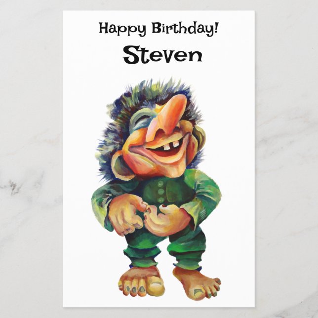 Scandinavian Funny Troll Illustration Watercolor Flyer (Front)