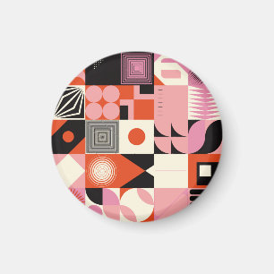 Scandinavian Geometric: Colourful Artwork Pattern Magnet