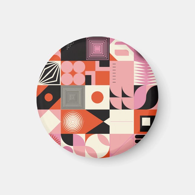 Scandinavian Geometric: Colourful Artwork Pattern Magnet (Front)