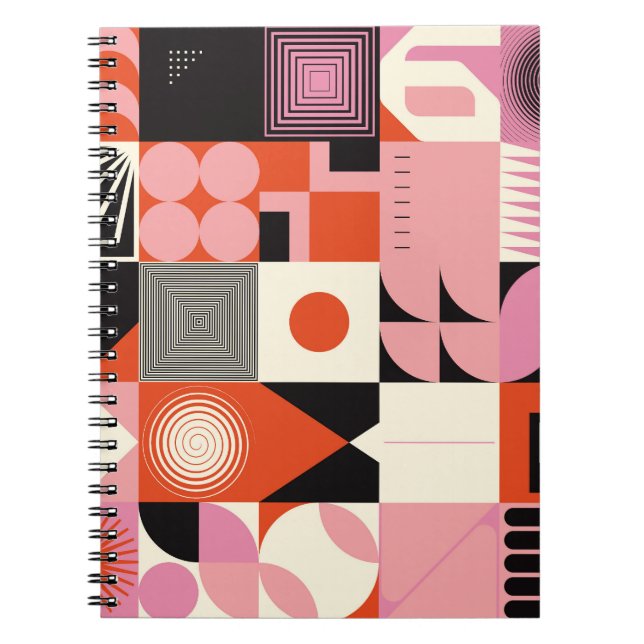 Scandinavian Geometric: Colourful Artwork Pattern Notebook (Front)