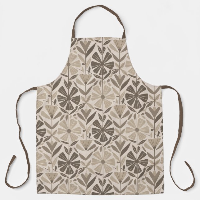 Scandinavian Geometric Floral Motif Apron (Front)
