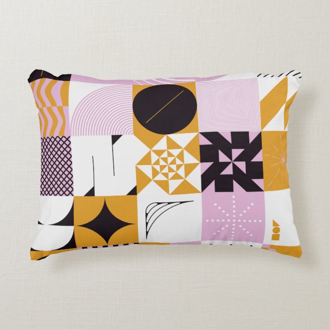 Scandinavian Geometric: Hand-Drawn Artwork. Accent Pillow (Front)