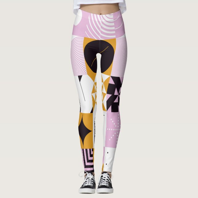 Scandinavian Geometric: Hand-Drawn Artwork. Leggings (Front)