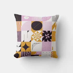 Scandinavian Geometric: Hand-Drawn Artwork. Throw Pillow