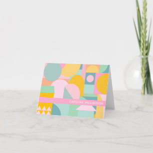 Scandinavian Geometric Shape Collage Personalized Note Card