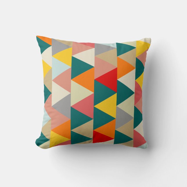 Scandinavian Geometric Triangle Throw Pillow (Front)