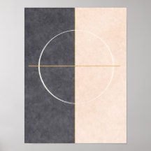 Scandinavian Geometric Wall Art – Beige & Grey 