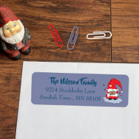 Scandinavian Gnome Blue Gray Return Address Labels