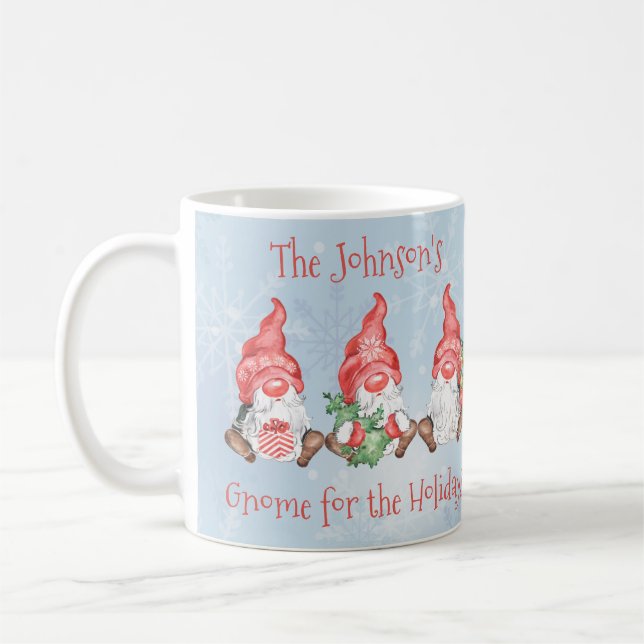 Scandinavian Gnome for the Holidays Personalized Coffee Mug (Left)