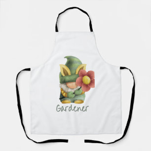 Scandinavian Gnome Gardener with Red Flower   Apron