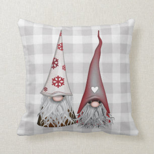 Scandinavian Gnomes Throw Pillow