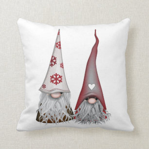 Scandinavian Gnomes Throw Pillow