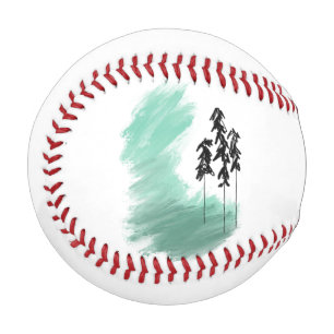 Scandinavian green tree art simple modern mint baseball