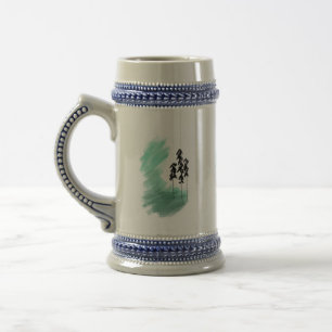 Scandinavian green tree art simple modern mint beer stein