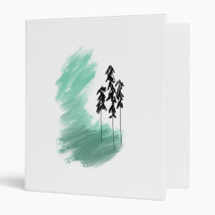 Scandinavian green tree art simple modern mint   binder