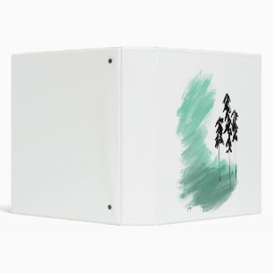 Scandinavian green tree art simple modern mint binder