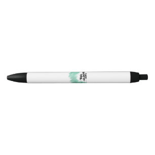 Scandinavian green tree art simple modern mint  black ink pen