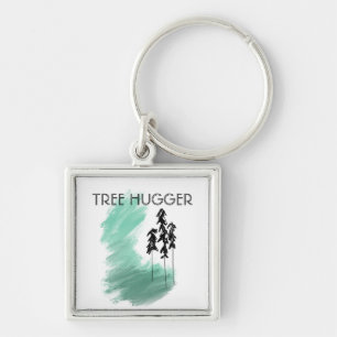 Scandinavian green tree art simple modern mint keychain