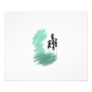 Scandinavian green tree art simple modern mint  photo print