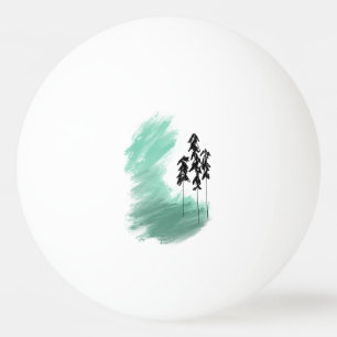Scandinavian green tree art simple modern mint  ping pong ball