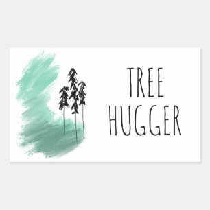 Scandinavian green tree art simple modern mint   sticker