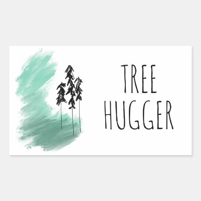 Scandinavian green tree art simple modern mint   sticker (Front)