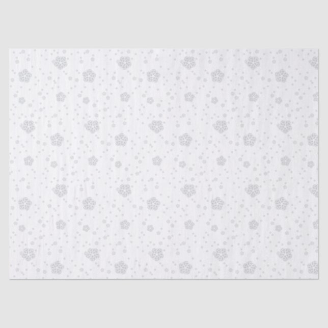 Scandinavian grey and white folk art tissue paper (Front)