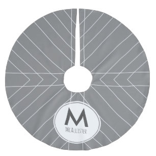 Scandinavian Grey & White Thin Arrows Brushed Polyester Tree Skirt