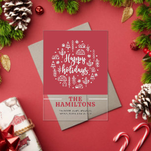 Scandinavian Happy Holidays Personalized Cards