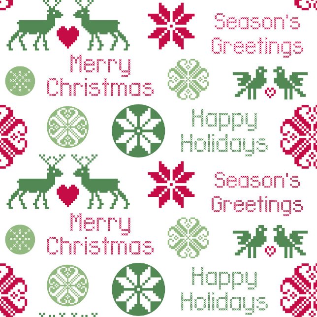 Scandinavian Holiday Folk Art Pattern Throw Pillow (Creator Uploaded)