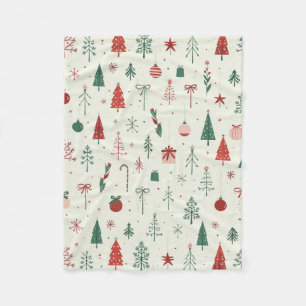 Scandinavian Holiday Forest Fleece Blanket