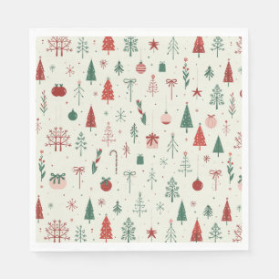Scandinavian Holiday Forest Napkin