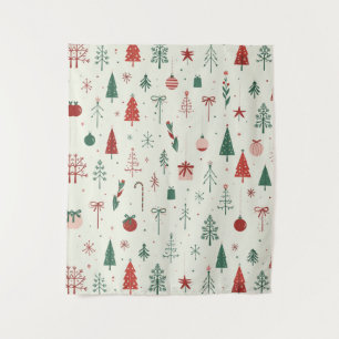 Scandinavian Holiday Forest Tapestry