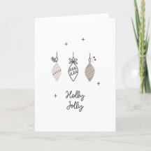 Scandinavian Holly Jolly Folded Holiday Card