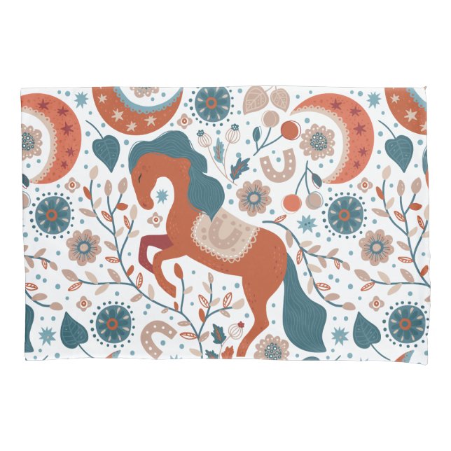 Scandinavian Horse Cute Pillowcase (Front)
