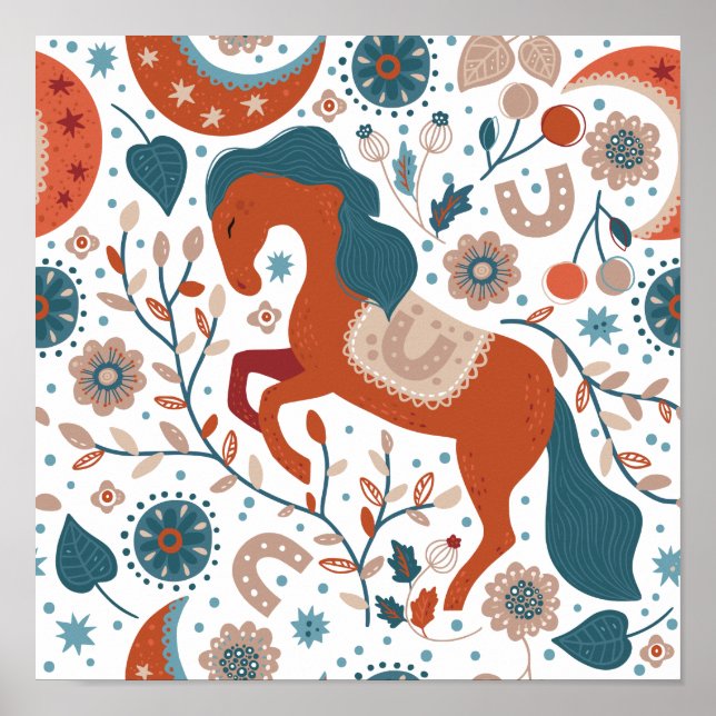 Scandinavian Horse Cute Poster (Front)