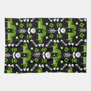 Scandinavian Horse Folk Art Kitchen Towel