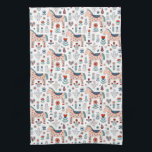 Scandinavian Horse Folk Art Pattern Kitchen Towel<br><div class="desc">This folk art design features a Scandinavian pattern with cute horses among hearts and flowers.</div>