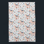 Scandinavian Horse Folk Art Pattern Kitchen Towel<br><div class="desc">This folk art design features a Scandinavian pattern with cute horses among hearts and flowers.</div>