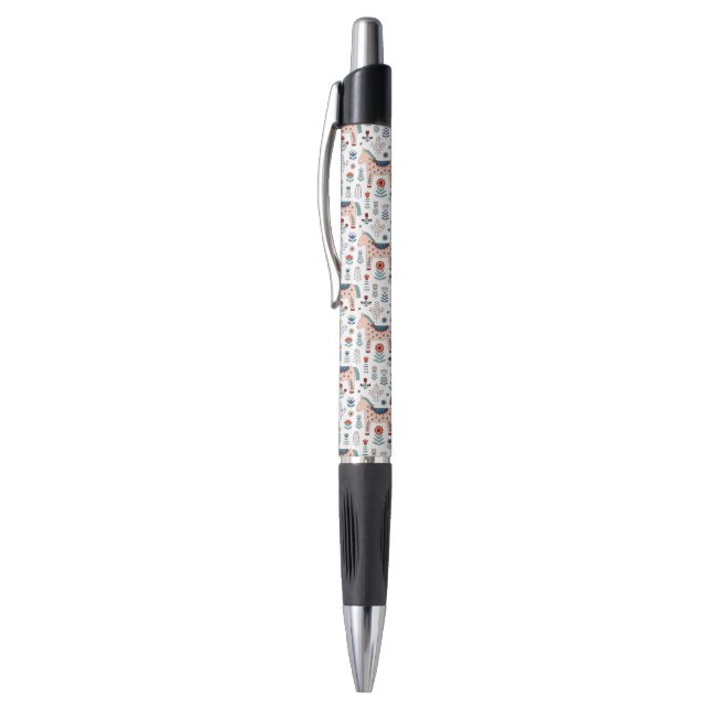 Scandinavian Horse Folk Art Pattern Pen (Top (Vertical))