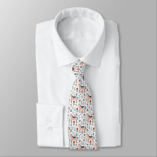 Scandinavian Horse Folk Art Pattern Tie