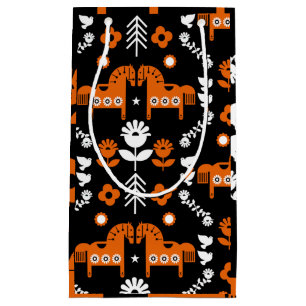 Scandinavian Horse Folk Art Small Gift Bag