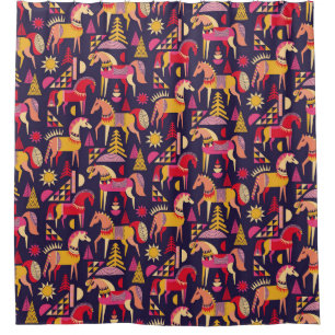 Scandinavian Horses: Decorative Seamless Design