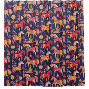 Scandinavian Horses: Decorative Seamless Design