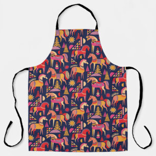 Scandinavian Horses: Decorative Seamless Design Apron