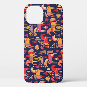 Scandinavian Horses: Decorative Seamless Design iPhone 12 Case