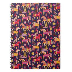Scandinavian Horses: Decorative Seamless Design Notebook