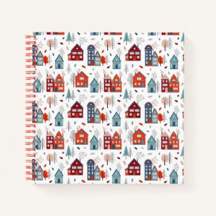 Scandinavian House Folk Art Pattern Notebook